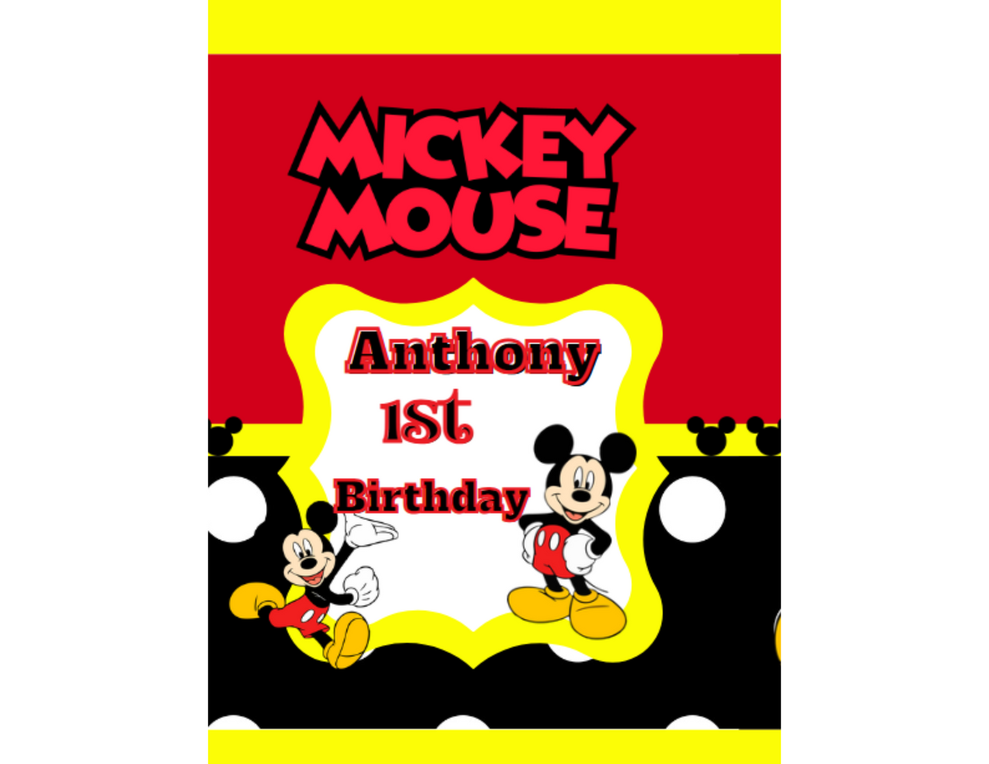 Party Favors Box - Customized - Mickey Mouse- (Min Order Qty - 8)