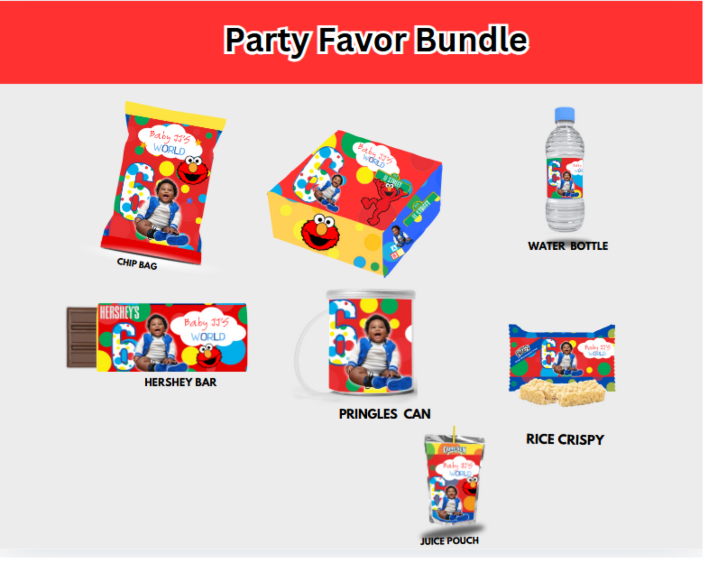 Party Favors Box - Customized - Sesame Street - (Min Order Qty - 8)