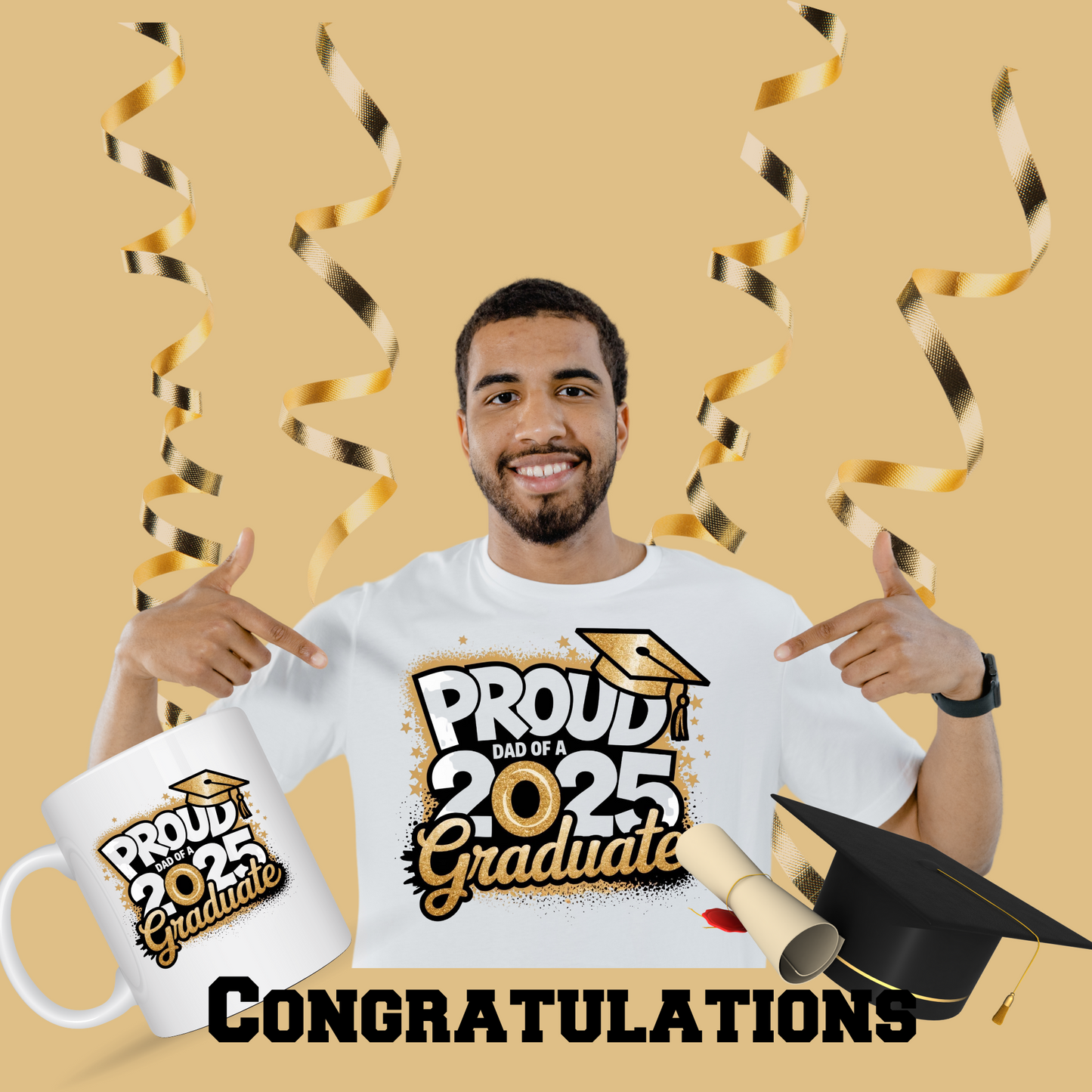 Proud Dad of 2025 Graduate T-shirt