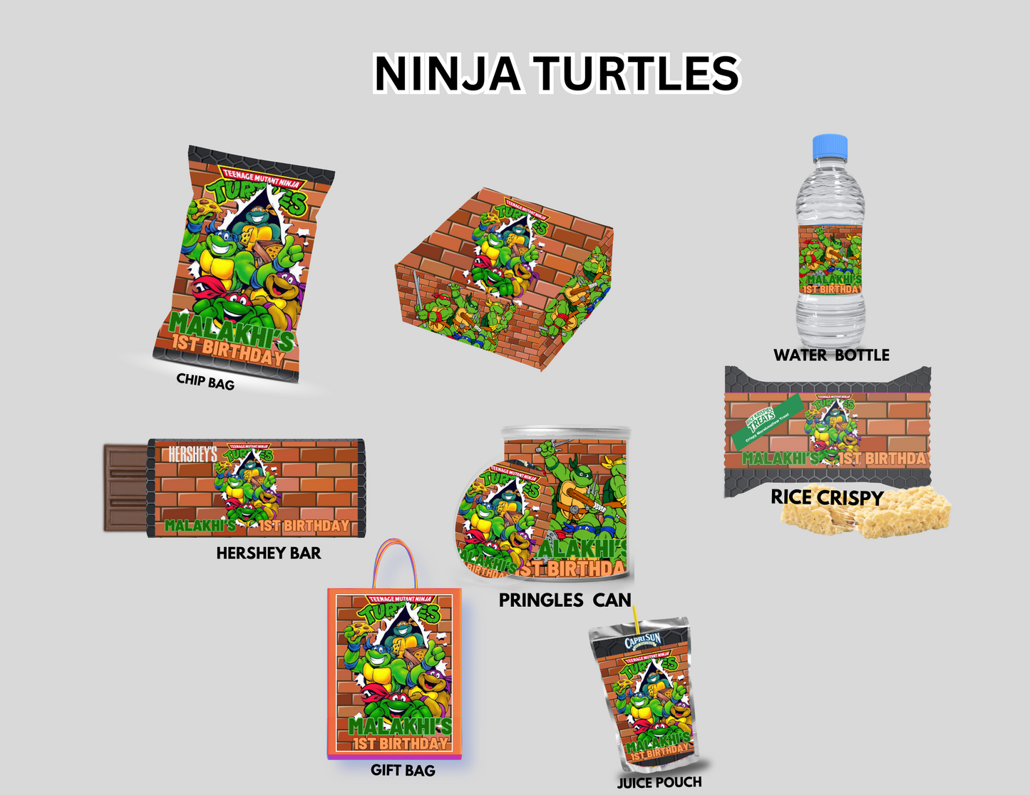 Party Favors Box - Customized - Ninja Turtles (Min Order Qty - 8)