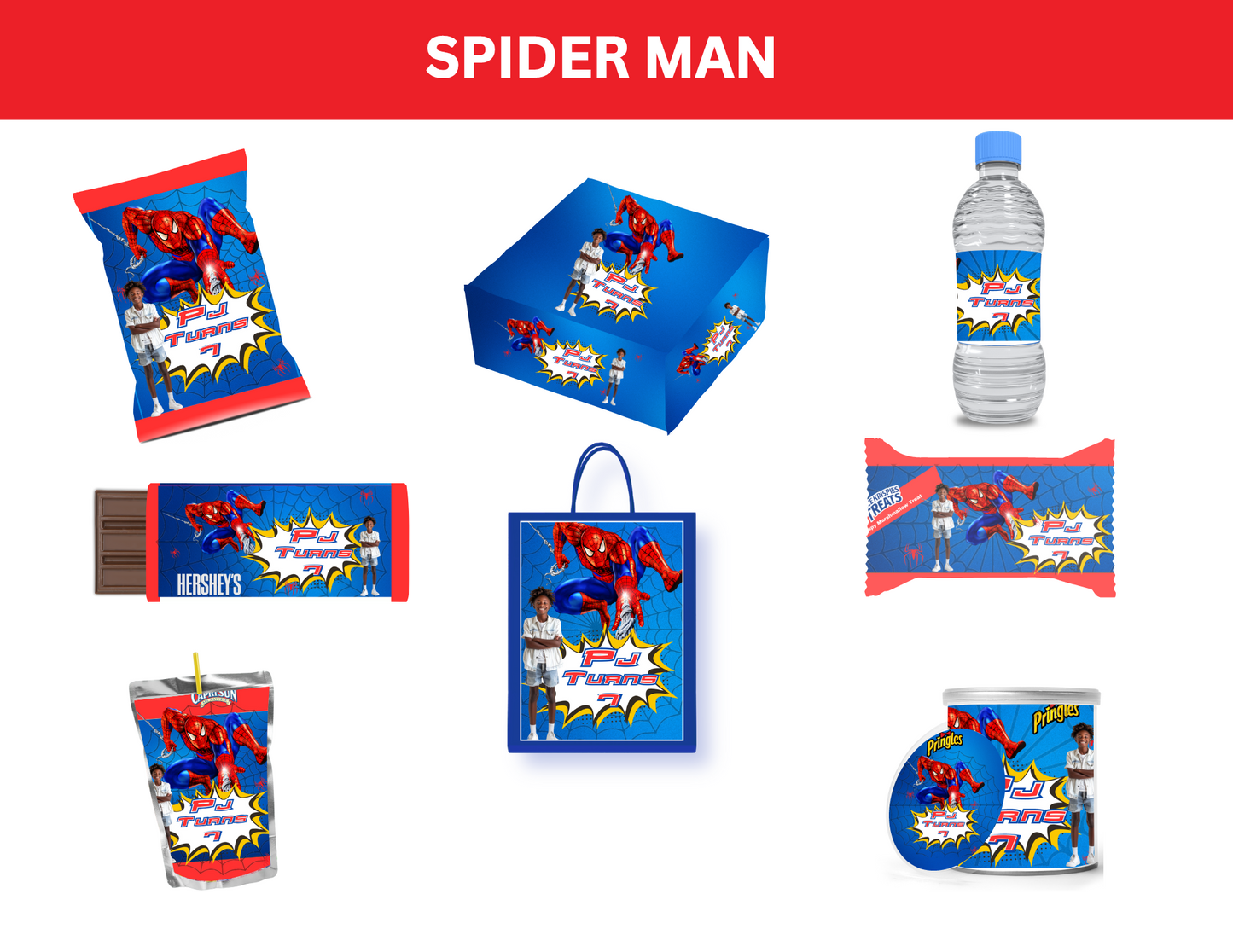 Party Favors Box - Customized - Spider Man (Min Order Qty - 8)