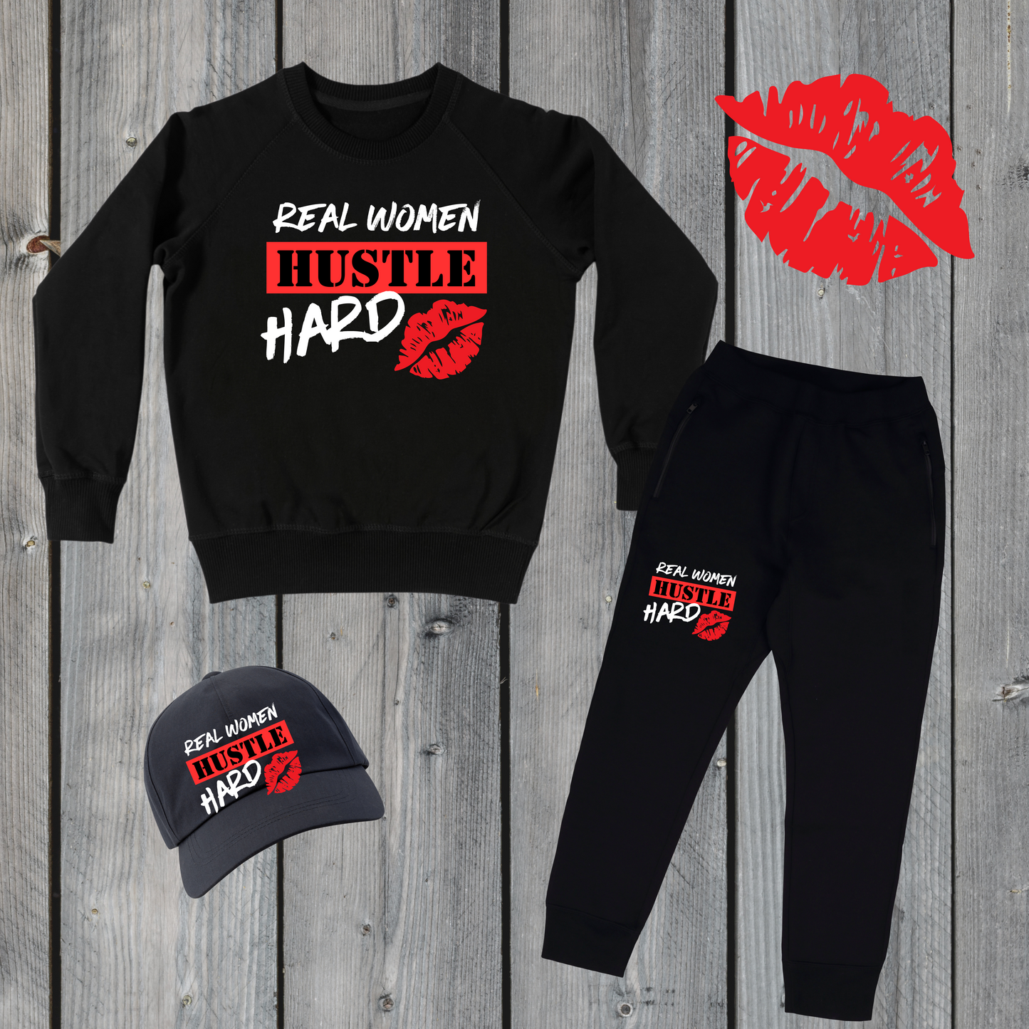 REAL WOMEN HUSTLE SWEATSHIRT AND PANTS