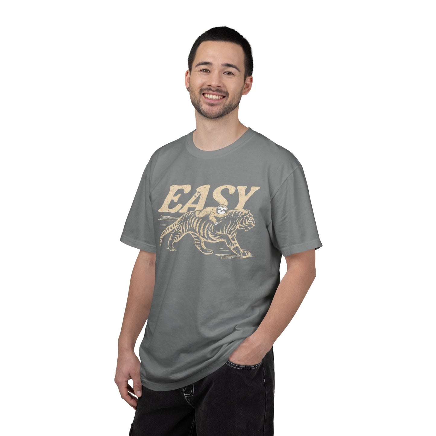 Easy Tiger with Sloth T-Shirt — Vintage Tiger Graphic Tee