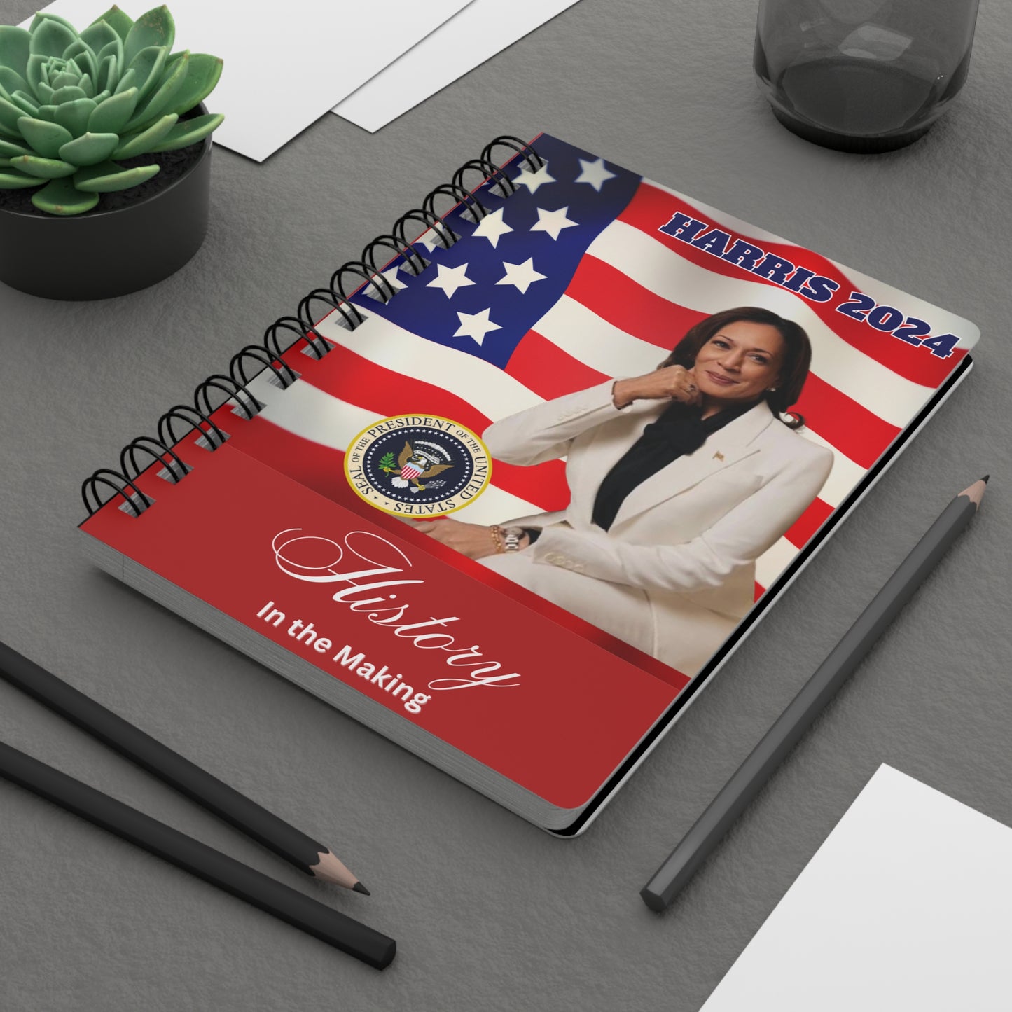 Kamala Harris Spiral Journal