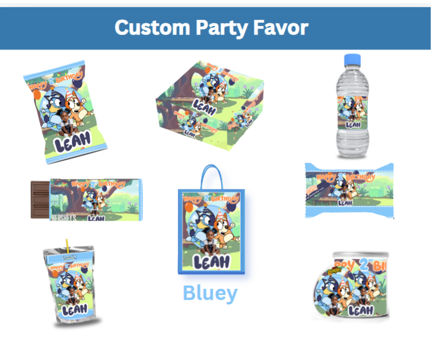 Party Favors Box - Customized - Bluey - (Min Order Qty - 8)