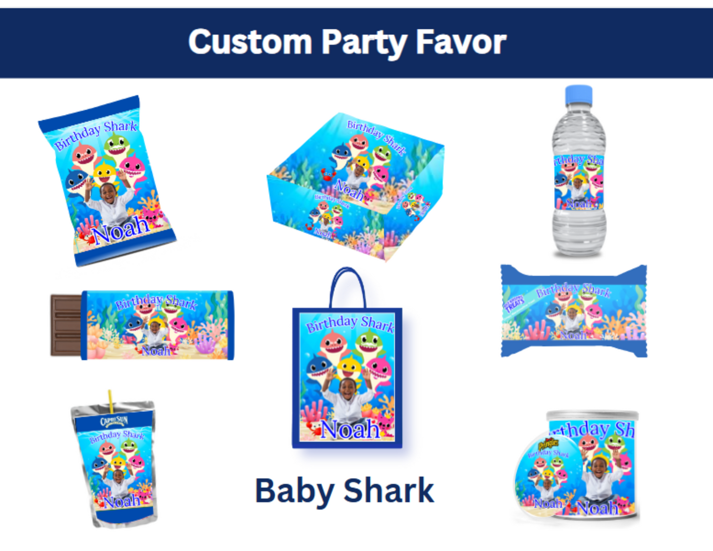 Party Favors Box - Customized - Baby Shark- (Min Order Qty - 8)