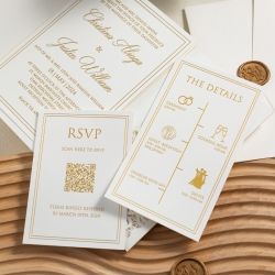 Invitations- Ivory Lace Laser Cut Wedding Invitation