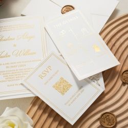 Invitations- Ivory Lace Laser Cut Wedding Invitation