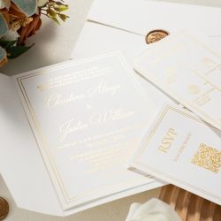 Invitations- Ivory Lace Laser Cut Wedding Invitation