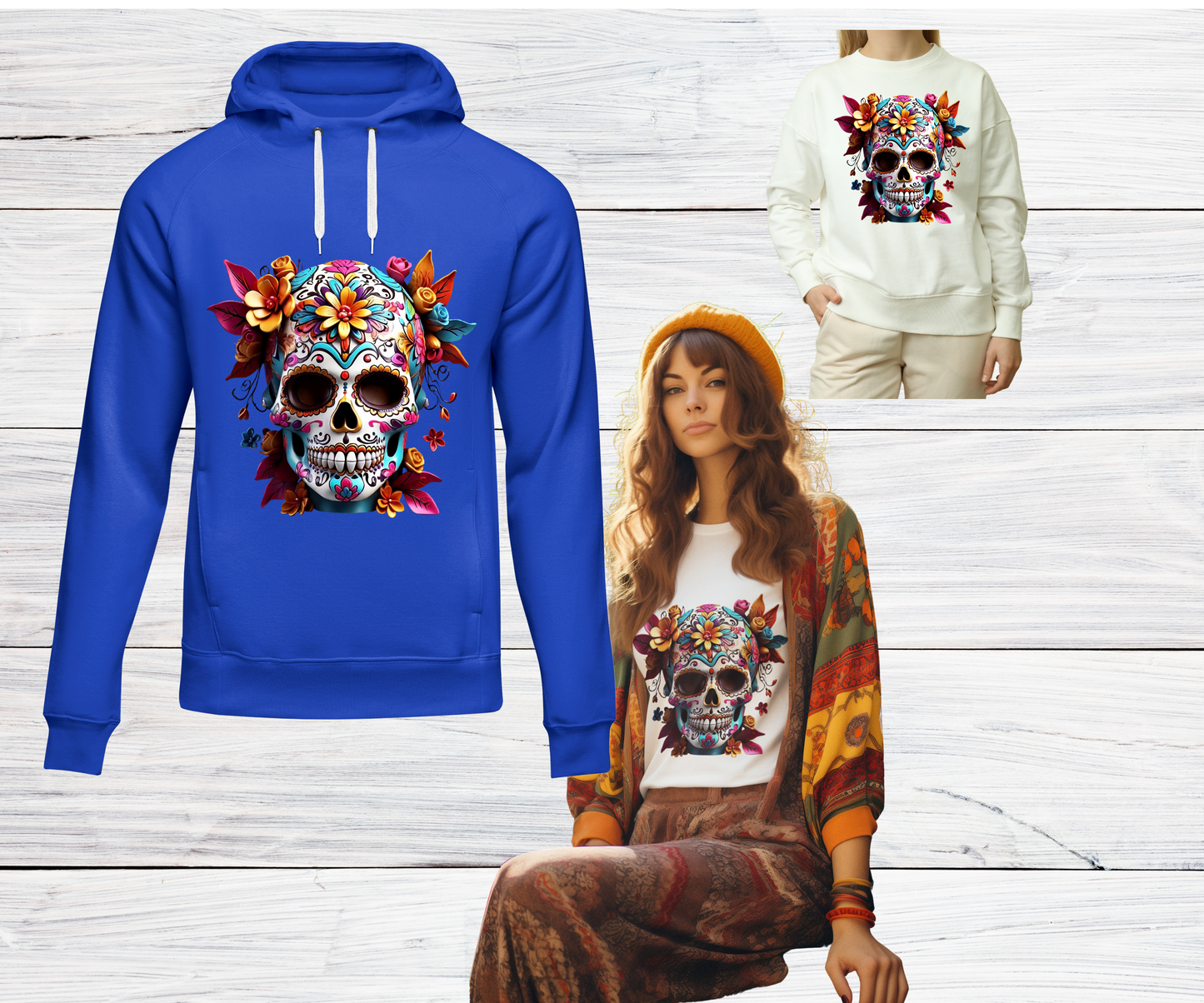 Sugar Skull T-shirt or Hoodie