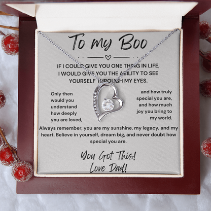 Too My Boo Heart Shaped Necklace for Daughter