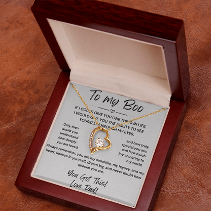 Too My Boo Heart Shaped Necklace for Daughter
