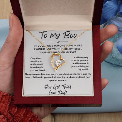 Too My Boo Heart Shaped Necklace for Daughter