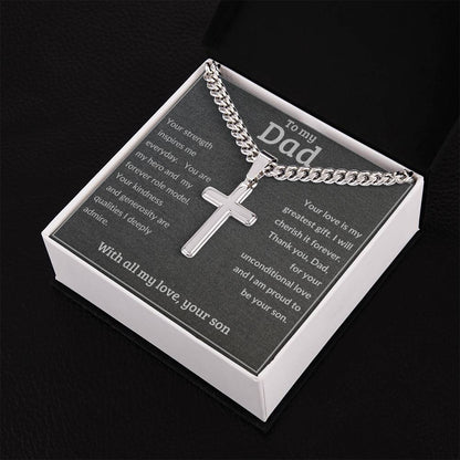 To Dad From Son  - Cross Necklace