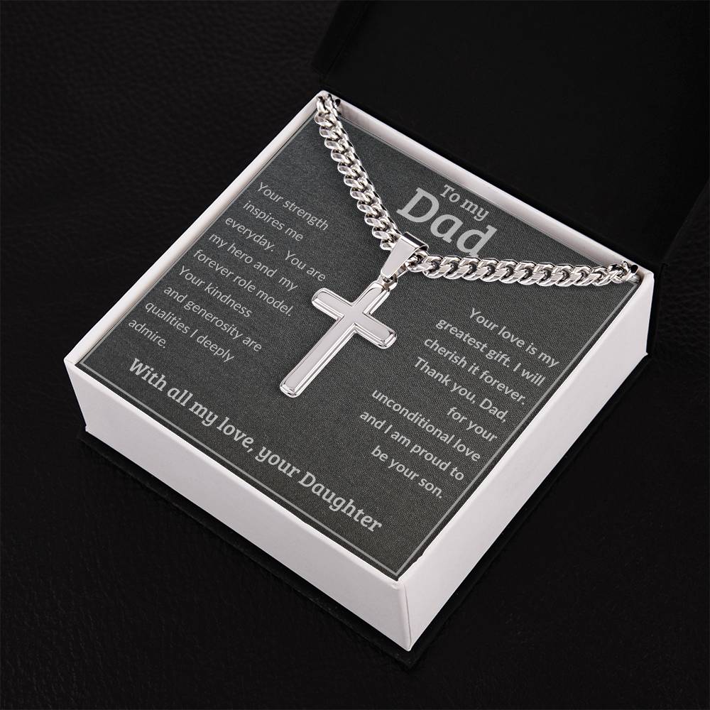 To Dad From Daughter - Cross Necklace