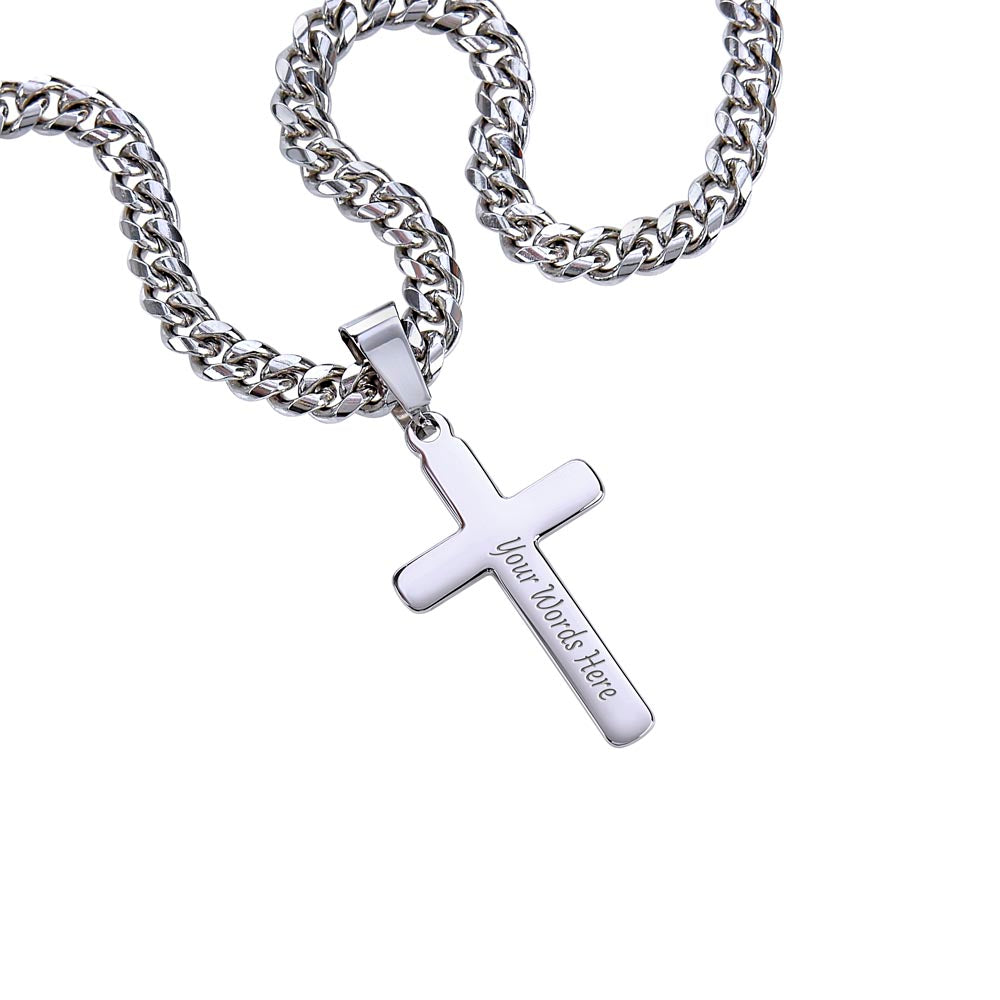 To Dad From Son  - Cross Necklace