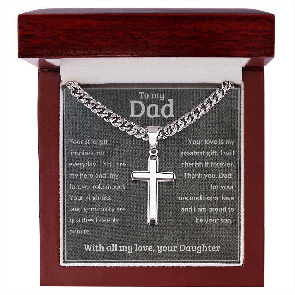 To Dad From Daughter - Cross Necklace