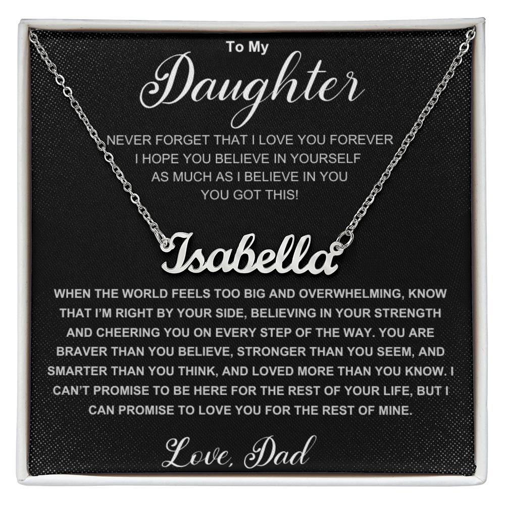 Name Necklace to Daughter From Dad