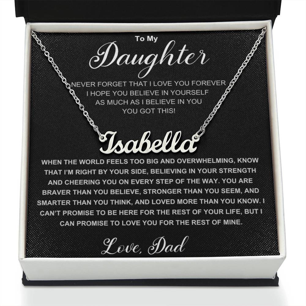 Name Necklace to Daughter From Dad