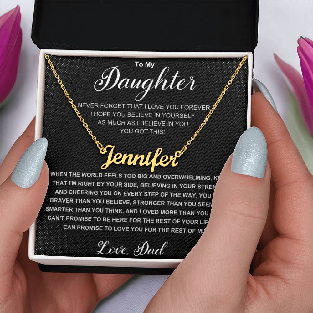 Name Necklace to Daughter From Dad