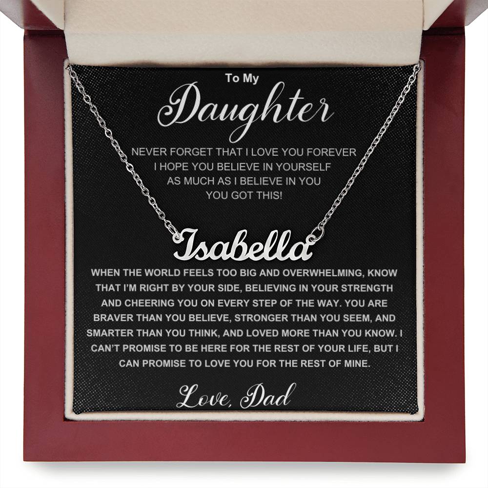 Name Necklace to Daughter From Dad