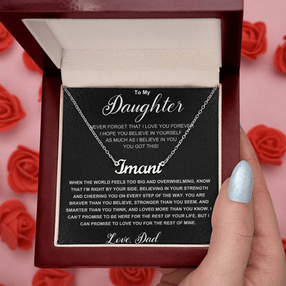 Name Necklace to Daughter From Dad