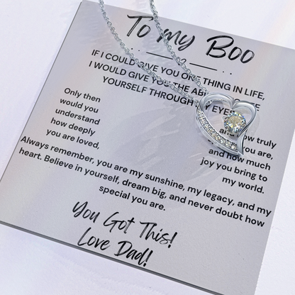 Too My Boo Heart Shaped Necklace for Daughter