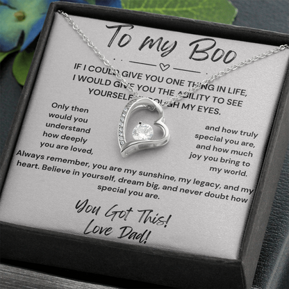 Too My Boo Heart Shaped Necklace for Daughter
