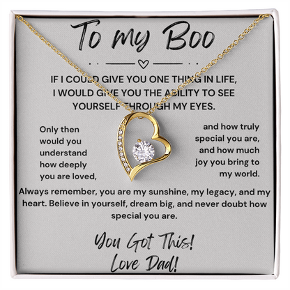 Too My Boo Heart Shaped Necklace for Daughter