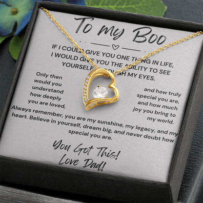 Too My Boo Heart Shaped Necklace for Daughter